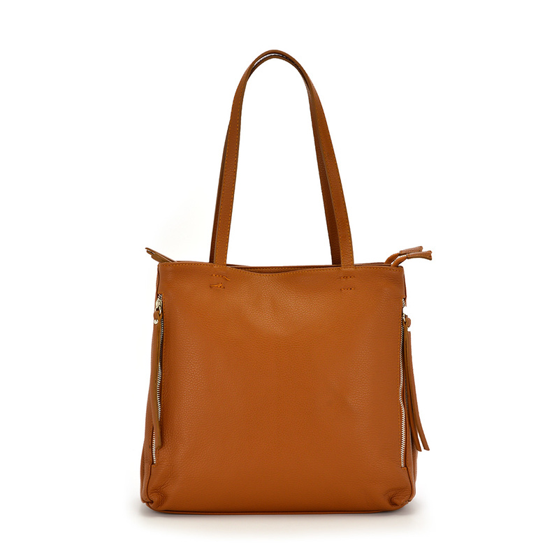 Elegancka stylowa duża damska skórzana shopperbag