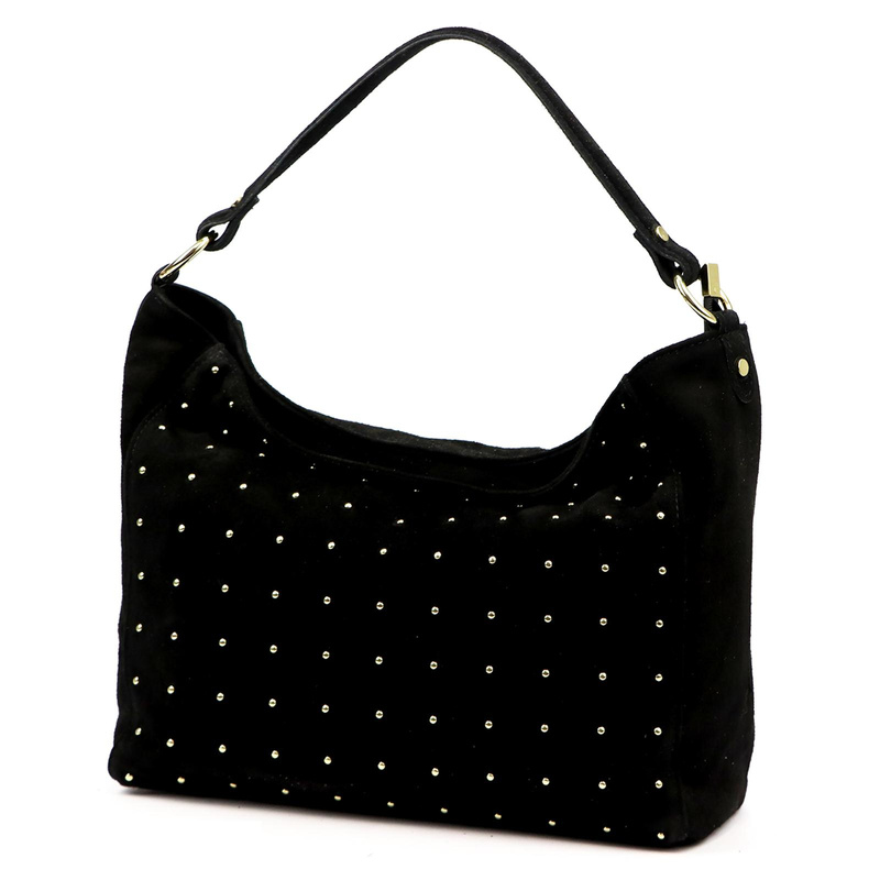 Vera Pelle damska torebka na ramię skóra naturalna zamsz listonoszka