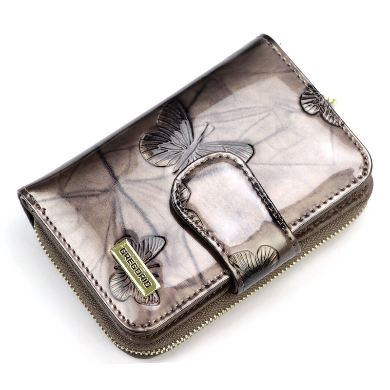 Gregorio portfel damski skóra naturalna lakierowana pionowa portmonetka