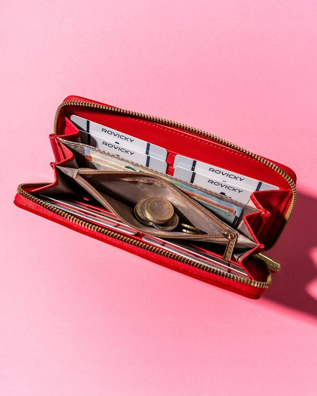 Duży Stylowy portfel damski na zamek od Rovicky