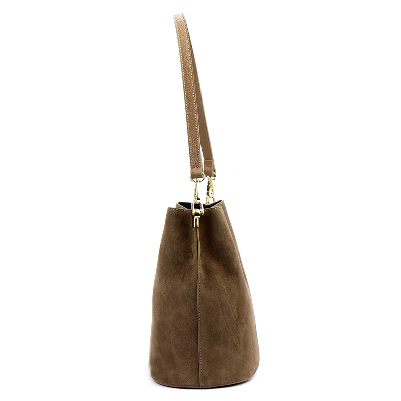 Luka Skórzana Zamszowa damska listonoszka z organizerem torebka przez ramię