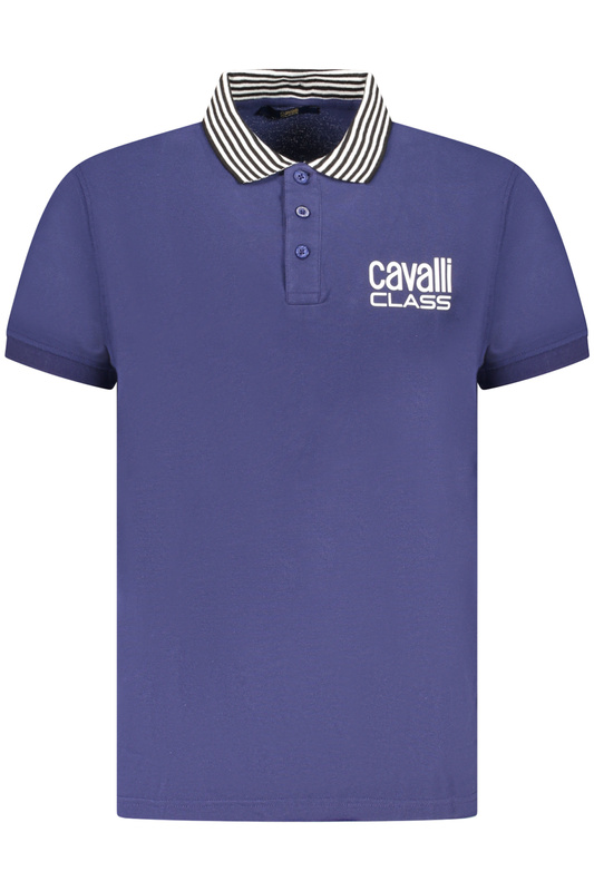 CAVALLI CLASS POLO KRÓTKI RĘKAW MĘSKI NIEBIESKI