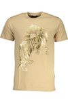 T-SHIRT M�SKI Z KR�TKIM R�KAWEM KLASY CAVALLI BE�OWY