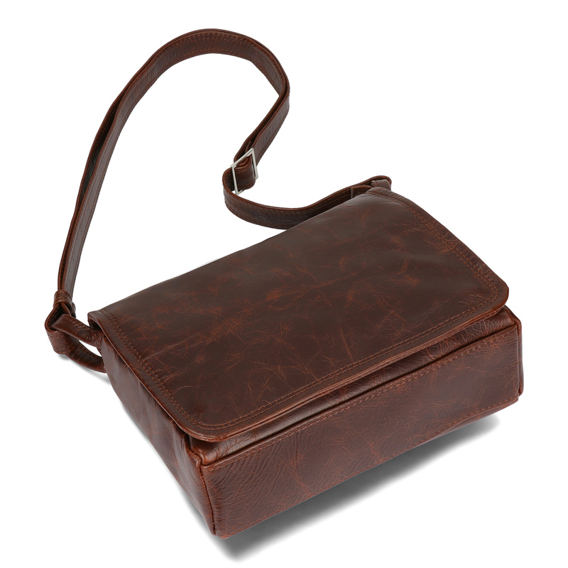 Listonoszka dwukomorowa skórzana klasyczna torebka na ramię Voyager