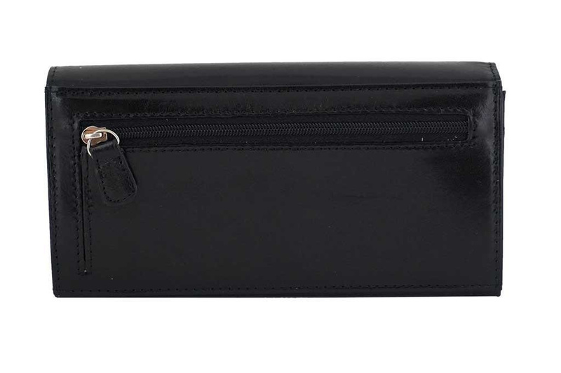 Skórzany portfel damski - Barberini's - Czarny