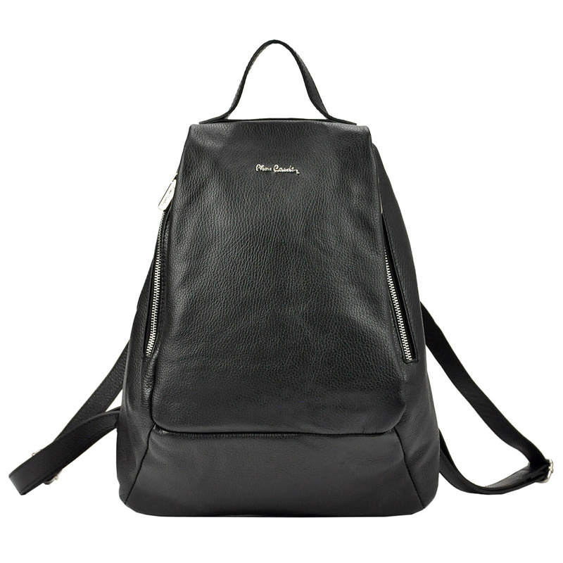 Pierre Cardin damski Skórzany duży plecak miejski duży z kieszeniami