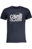 NIEBIESKI T-SHIRT MĘSKI Z KRÓTKIM RĘKAWEM KLASY CAVALLI
