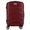 Bordowa walizka z tworzywa ABS+ wyposażona w szyfrowany zamek - Peterson