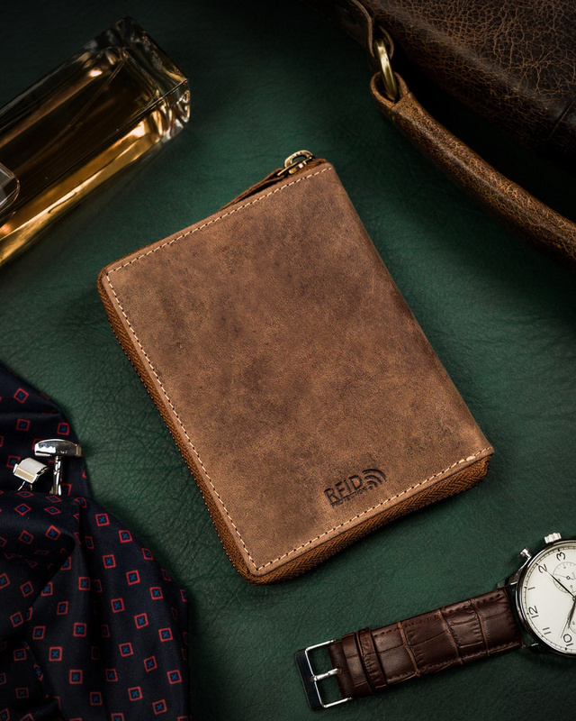 Skórzany męski portfel Peterson PTN 340PW-02 2-1-4 HUNTER