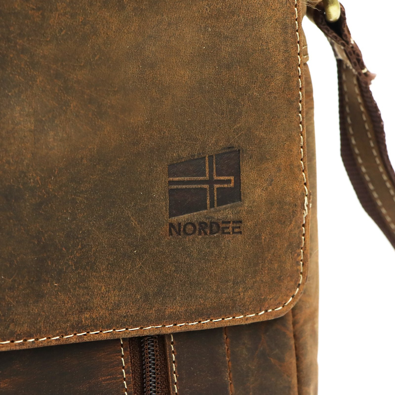 Nordee męska saszetka skóra naturalna torba miejska na ramię z kieszeniami