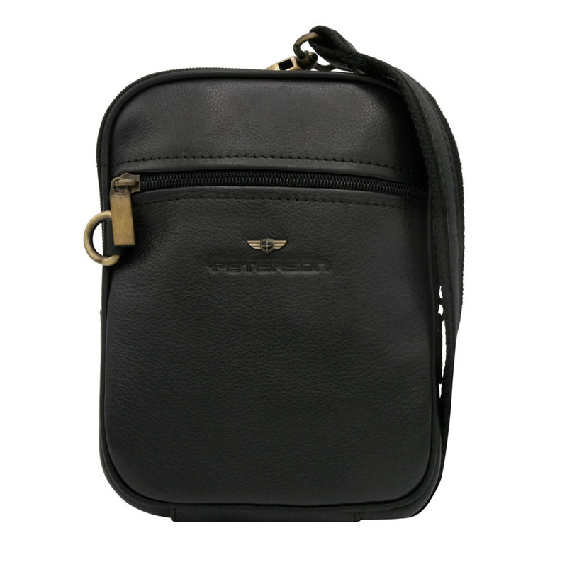 Saszetka męska z naturalnej skóry Peterson PTN-1113-NDM