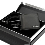 Pierre Cardin zestaw na prezent pasek i portfel męski skóra naturalna