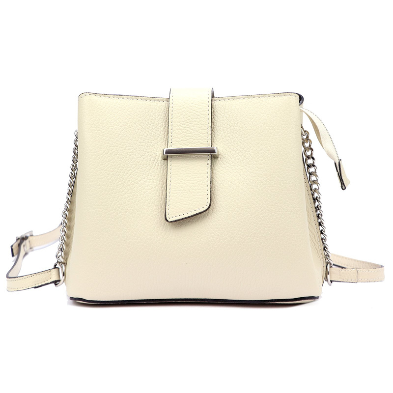 Luka damska listonoszka na ramię skóra naturalna elegancka dwukomorowa