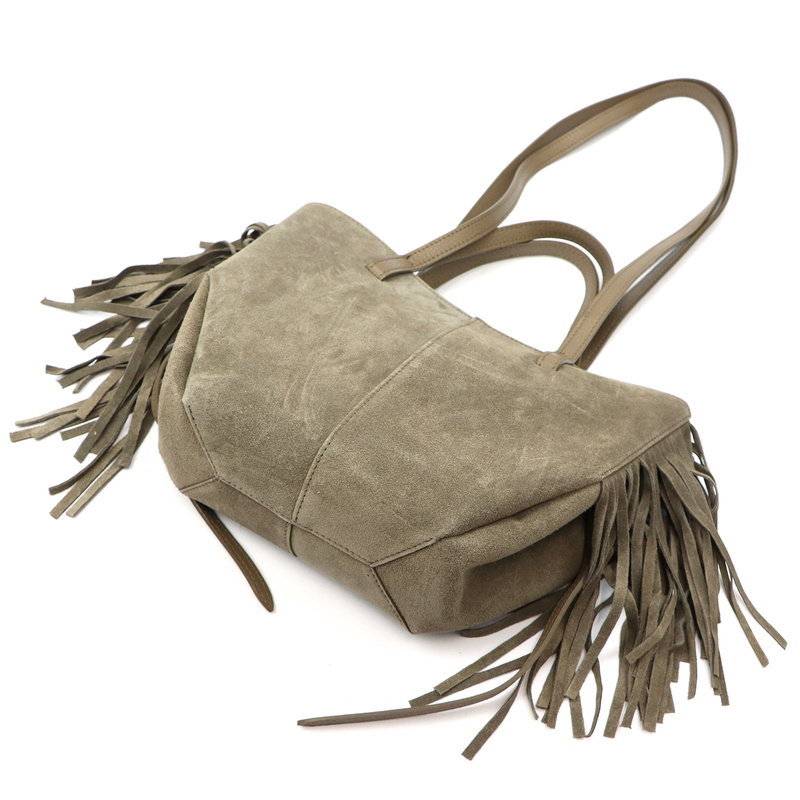 Vera Pelle damska shopperbag zamszowa torebka na ramię z frędzlami