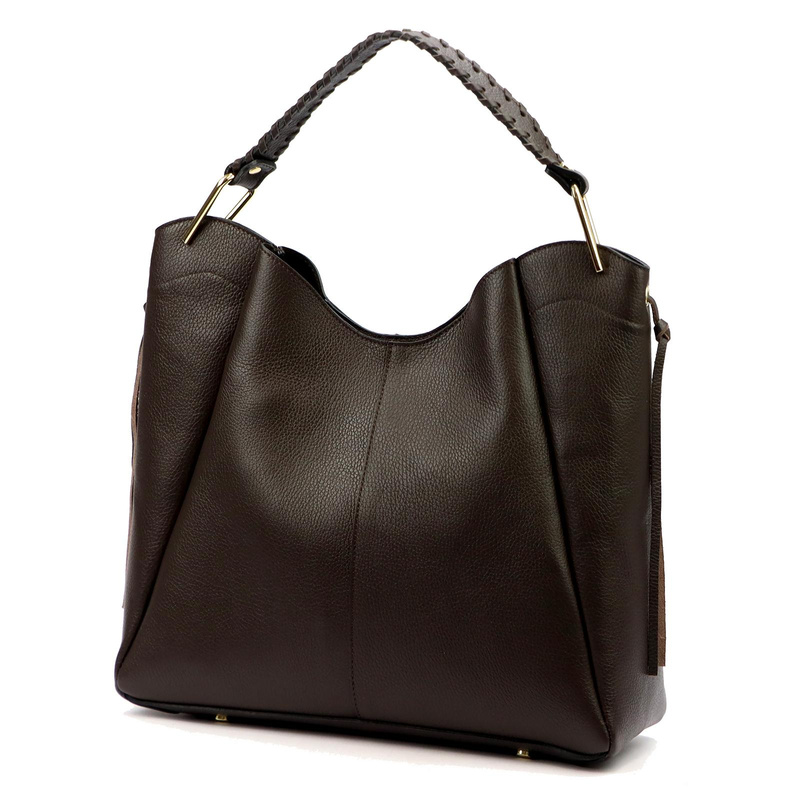 Vera Pelle damska torebka na ramię skóra naturalna shopperbag z etui