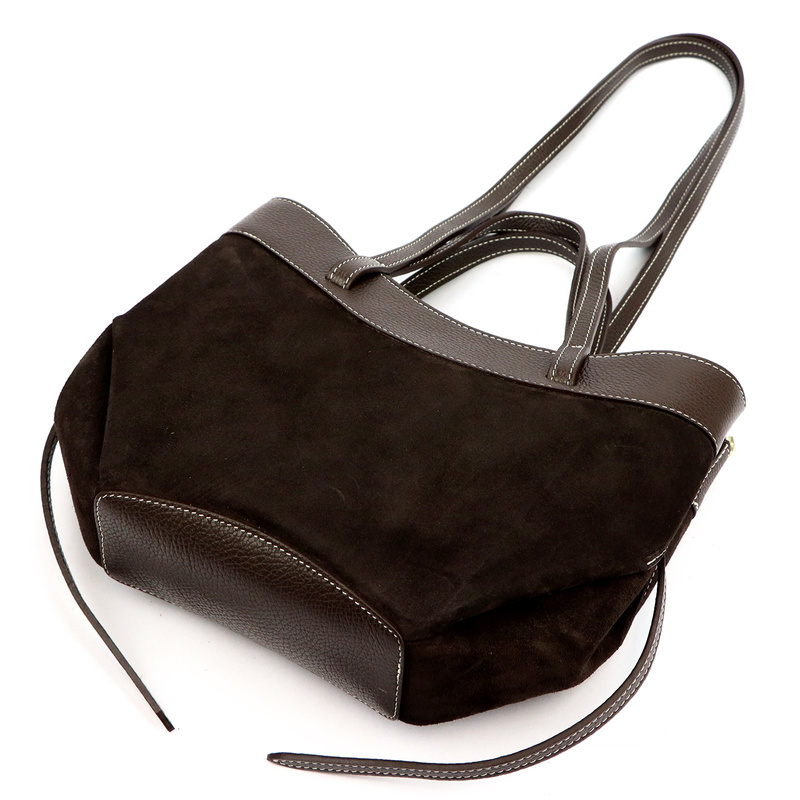 Vera Pelle damska torebka na ramię stylowa shopperbag zamsz z kosmetyczką