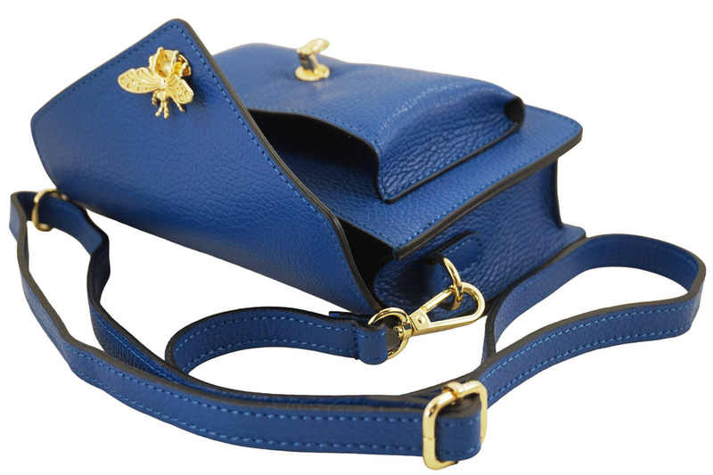 Torebka damska wizytowa skórzana - Chabrowa