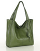 Modna torebka damska skórzany shopper bag - MARCO MAZZINI Portofino Max zielony khaki