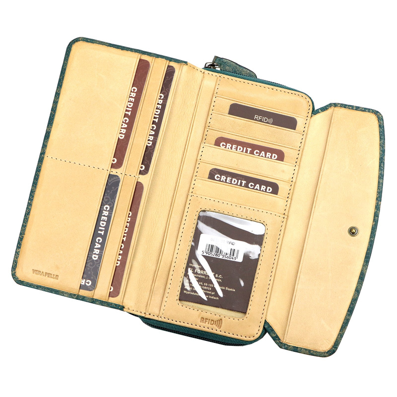 Mato Grosso portfel damski skóra naturalna duża portmonetka podłużna RFID