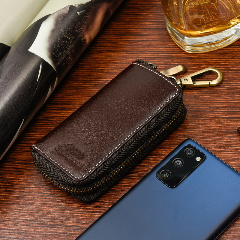 Etui na klucze premium skórzane kluczówka brązowe Beltimore P87