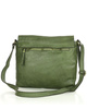 Torebka skórzana listonoszka stylowy minimalizm ala messenger leather bag - MARCO MAZZINI zielona
