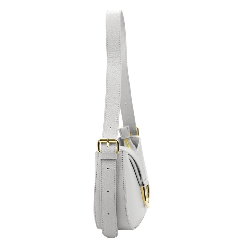 Vera Pelle damska listonoszka z kieszenią torebka na ramię skóra naturalna