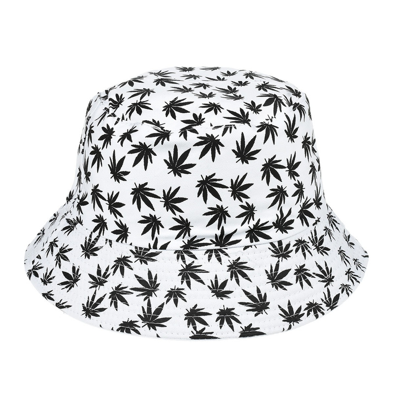 Biały kapelusz dwustronny bucket hat wędkarski modny kap-m4