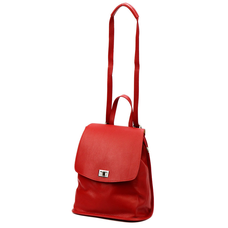 Damski funkcjonalny plecak-torebka skórzany pojemny miejski na ramię