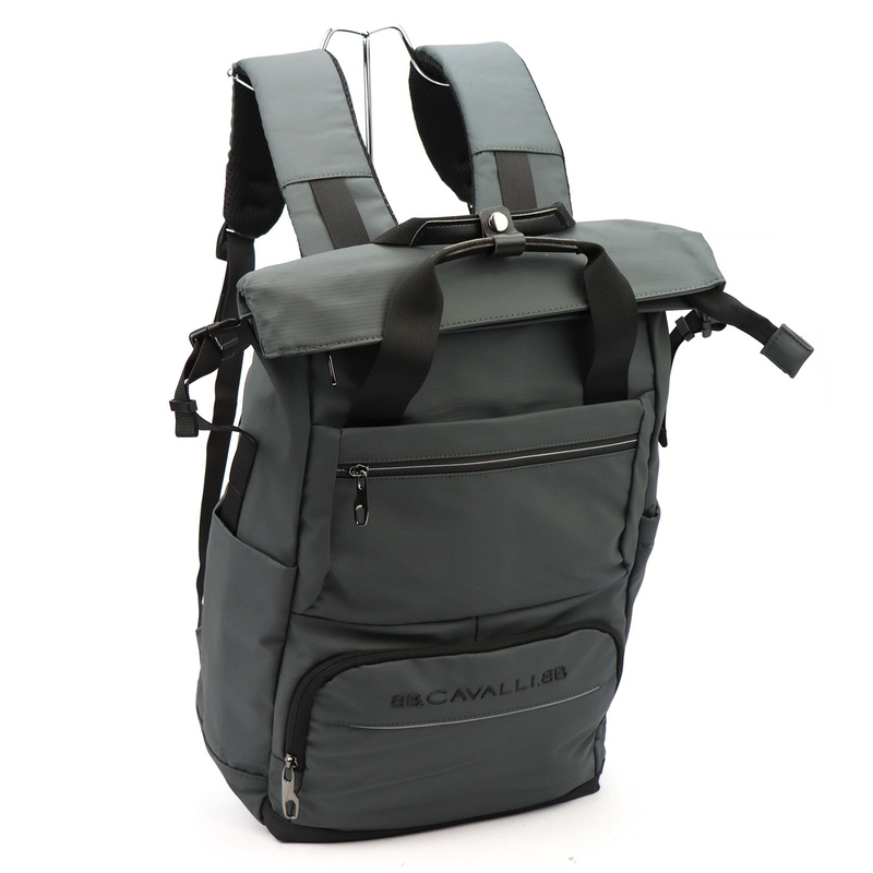 B.Cavalli duży plecak podróżny do pracy z kieszeniami zamykany na suwak