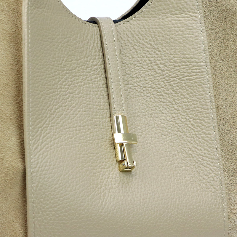 Vera Pelle damska torebka na ramię skóra naturalna shopperbag z paskiem