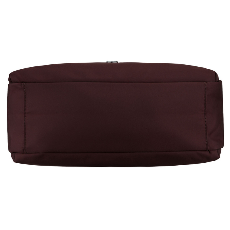 Listonoszka damska z poliestru w bordowym kolorze zawieszona na uchwytach i doczepianym pasku - Peterson