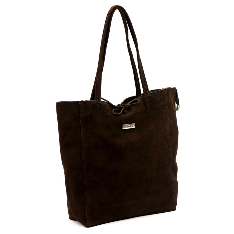 MiaMore Skórzana damska shopperbag duża torabka na ramię z kieszenią