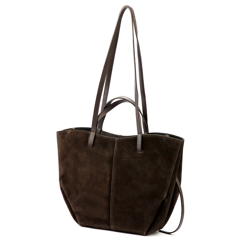 Stylowa Duża zamszowa damska shopperbag elegancka torebka na ramię Luka