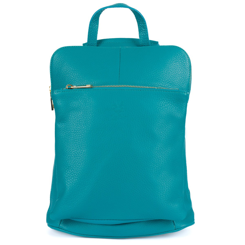 Skórzany plecak damski torba 2w1 elegancki A4 włoski pojemny morski Vera Pelle S40