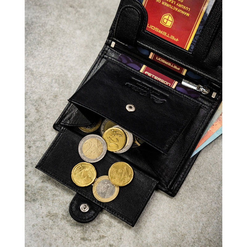 Meski zestaw prezentowy skóra naturalna Peterson PTN SET N4L-DOT BLACK