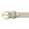 DUDU Damski skórzany pasek Skinny Waist Belt, Made in Italy, H 20mm, do sukienek, spodni jeansowych, ze złotą klamrą