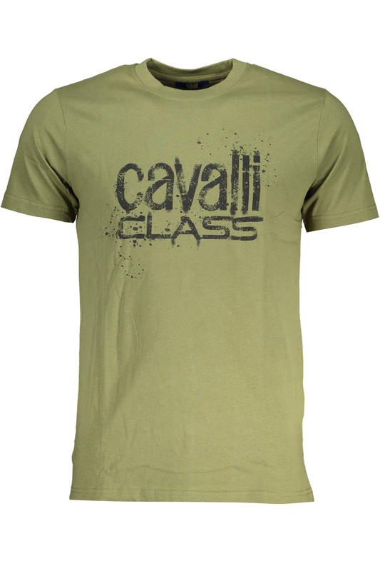 ZIELONY T-SHIRT MĘSKI Z KRÓTKIM RĘKAWEM KLASY CAVALLI