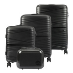 Jony zestaw trzech walizek podróżnych na kółkach z kosmetyczką ABS