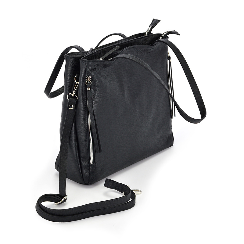 Elegancka stylowa duża damska skórzana shopperbag