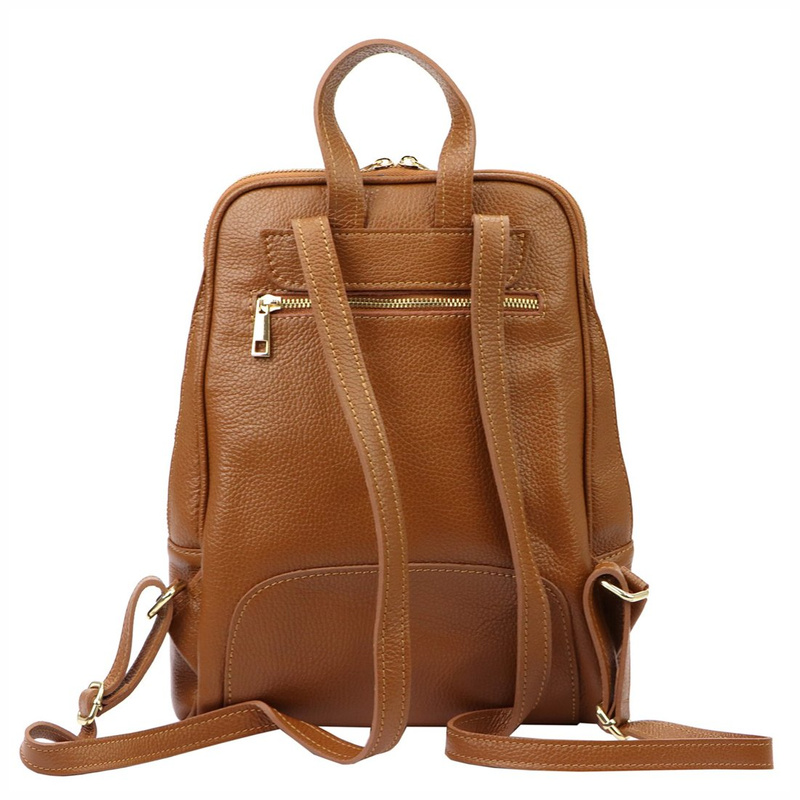 Damski miejski pojemny plecak z prawdziwej skóry z kieszeniami MiaMore