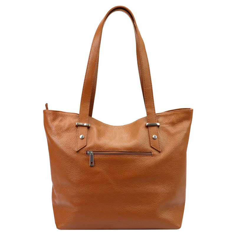 Duża damska shopperbag skórzana z kieszeniami torebka na ramię MiaMore