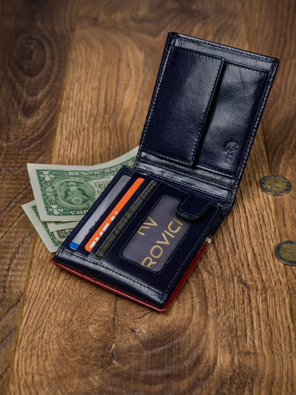 Portfel Skórzany Męski Rozbudowany Skóra Naturalna RFID Rovicky