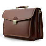 Trzykomorowa skórzana Teczka aktówka Vera Pelle