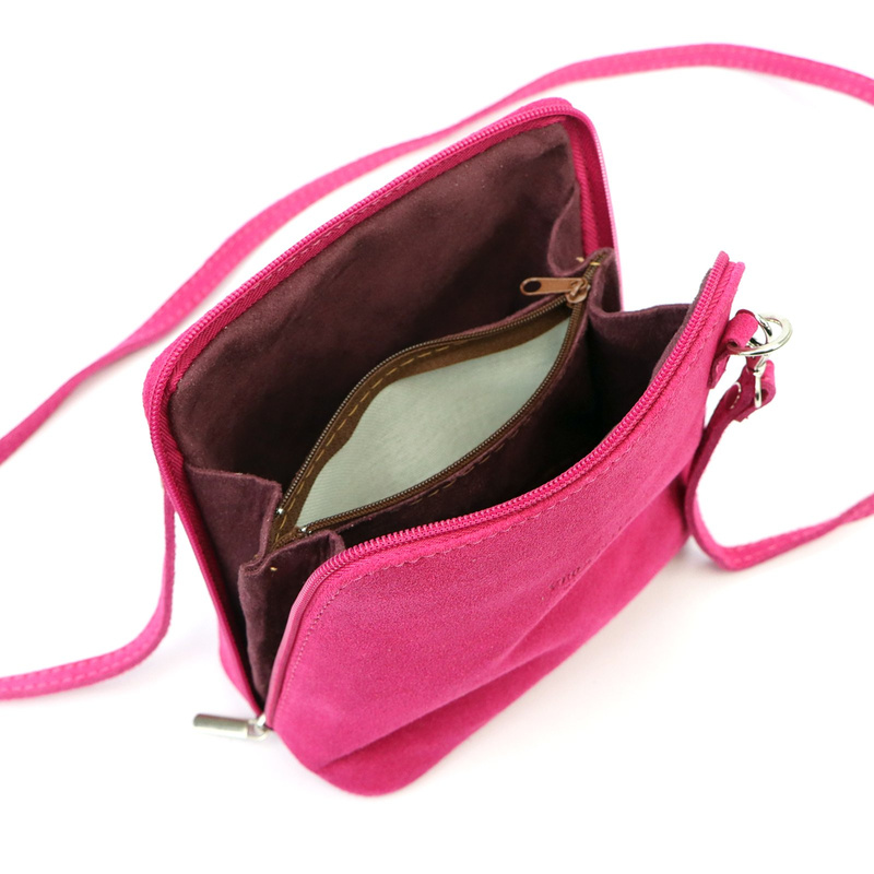 Barberinis Zamszowa skórzana mała damska listonoszka z organizerem na ramię