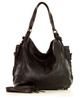 Torba skórzana wysokogatunkowa na ramię styl miejski shoulder leather bag - MARCO MAZZINI czarna