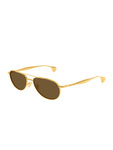 Uniseksowe okulary przeciwsłoneczne Bottega Veneta BV1419S-001 złoto-brązowe