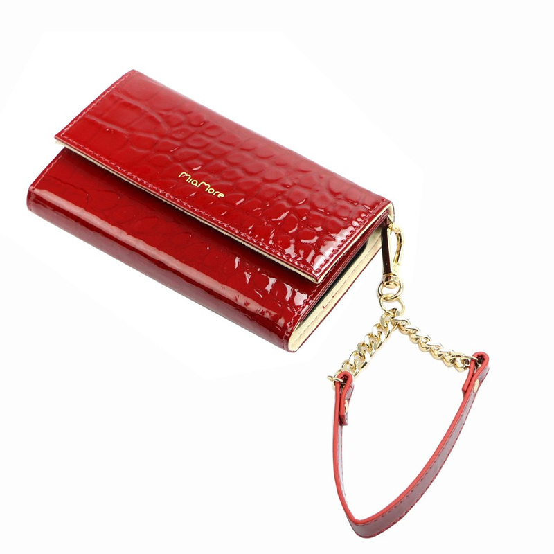 MiaMore etui na telefon Iphone 12 case z klapą skóra krokodyla lakierowana