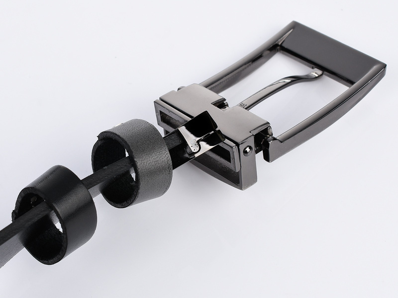 Beltimore pasek męski skórzany dwustronny czarno-szary W11 : Kolory - czarny, Rozmiar pasków - r.85-100 cm