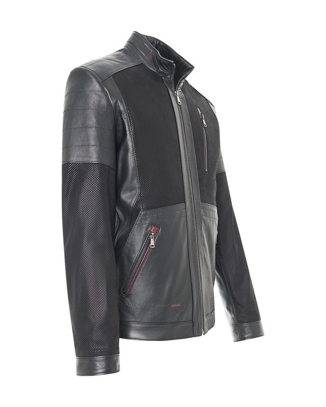 Bukowski męska kurtka skórzana pilotka dekolt stójka zapinana na suwak