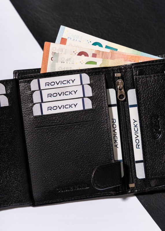 Duży elegancki skórzany męski portfel Rovicky RFID